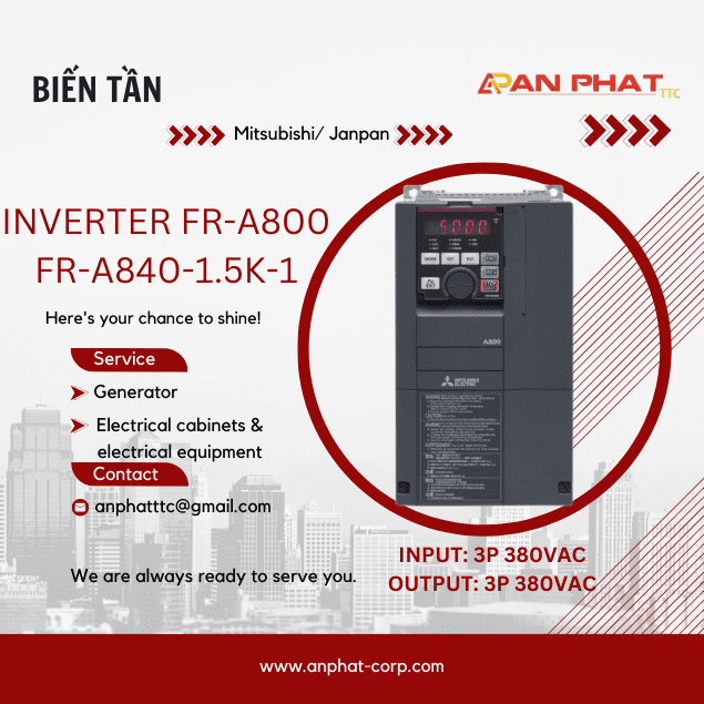 Biến tần Mitsubishi FR-A840-1.5K-1 1.5kW 3 Pha 380V