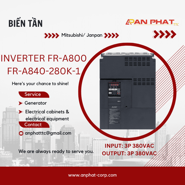 Biến tần Mitsubishi FR-A840-280K-1 280kW 3 Pha 380V