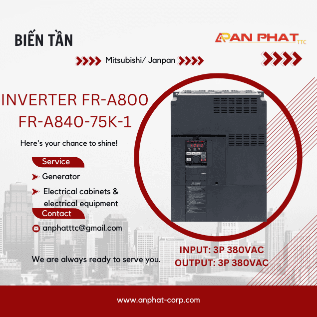 Biến tần Mitsubishi FR-A840-75K-1 75kW 3 Pha 380V