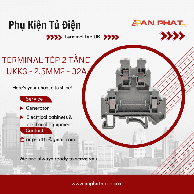 Terminal tép 2 tầng UKK3 - 2.5mm2 - 32A