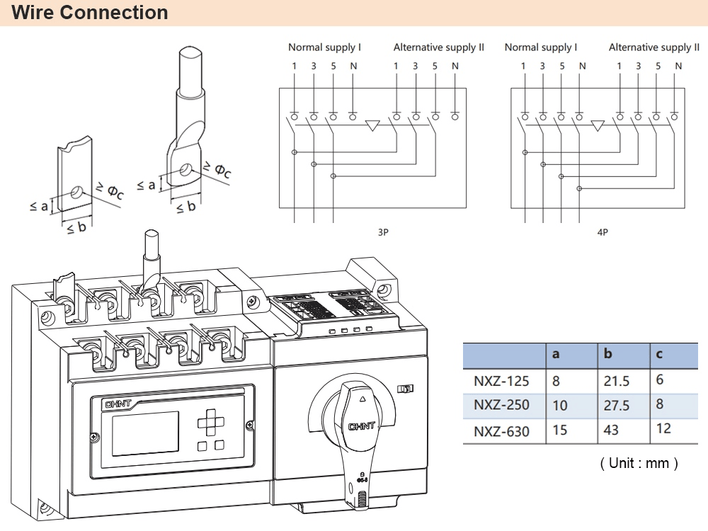 Cách đấu nối ATS Chint NXZ