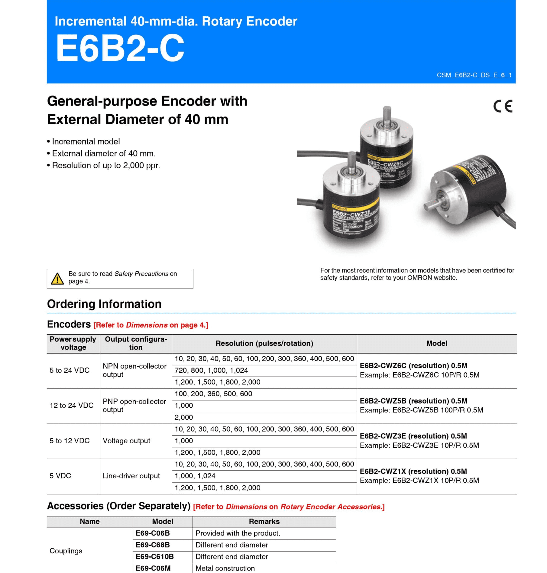 E6B2-CWZ6C 100P/R 2M Omron (100 xung/vòng)